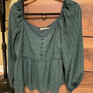 Miami Deep Green Buttoned Blouse